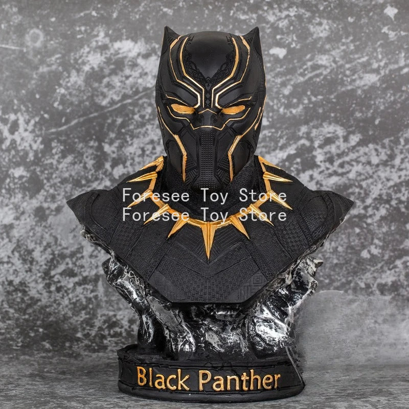 Avengers Black Panther-buste - Goudkleurige harsen sculptuur 35cm