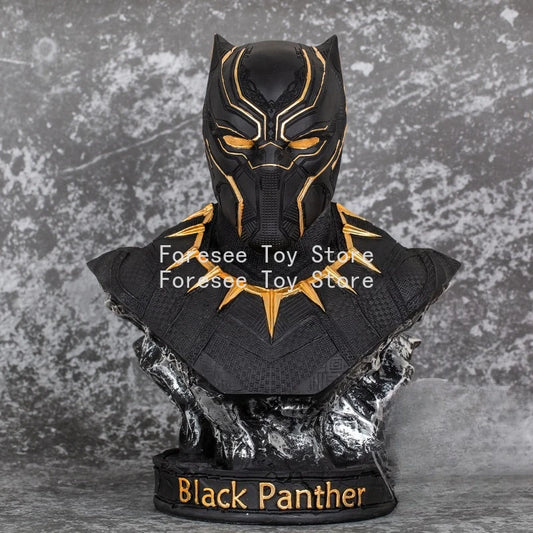 Avengers Black Panther-buste - Goudkleurige harsen sculptuur 35cm