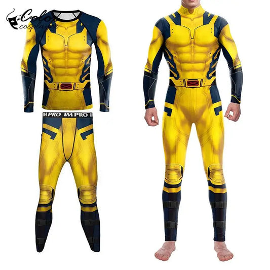 Compleet Wolverine-cosplaypak - Geel-blauw X-Men-kostuum
