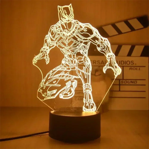 LED-lamp Avengers Black Panther - Hurkend 3D 18cm