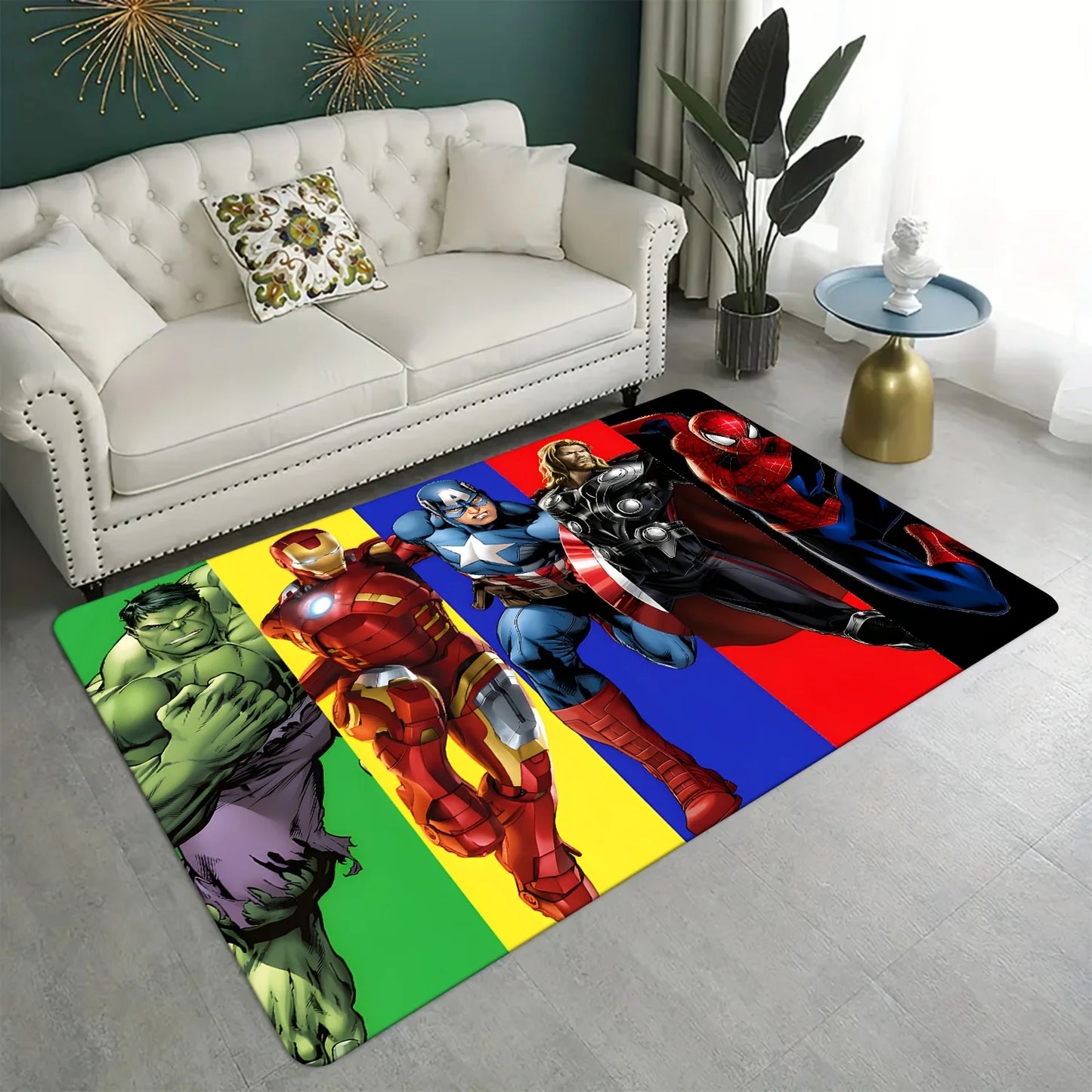 Avengers-mat met heldengroep - Gekleurde strepen