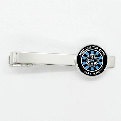 Tony Stark-stropdasklem - blauw-zwarte ARC-reactor