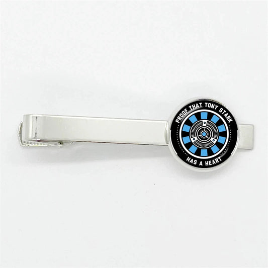 Tony Stark-stropdasklem - blauw-zwarte ARC-reactor