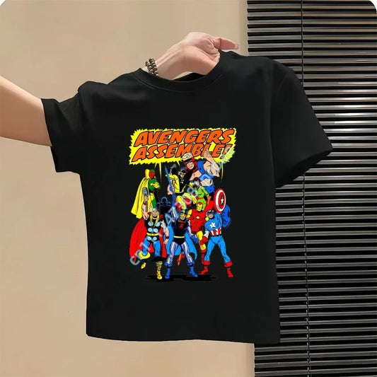 Avengers T-shirt voor kinderen - comicteamdesign zwart