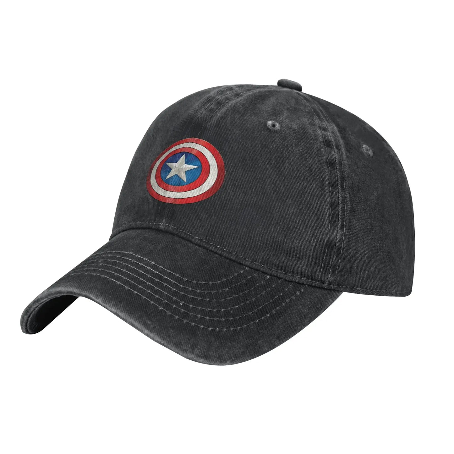 Avengers Captain America-pet - Vervaagd Zwart Denim