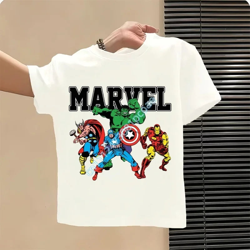 Avengers T-shirt voor kinderen met retrocomic-groep - wit