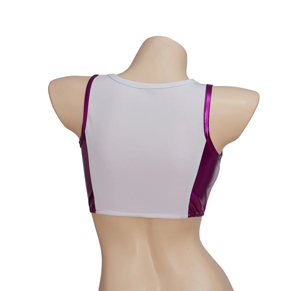 She-Hulk-sportbeha – witte en paarse crop top