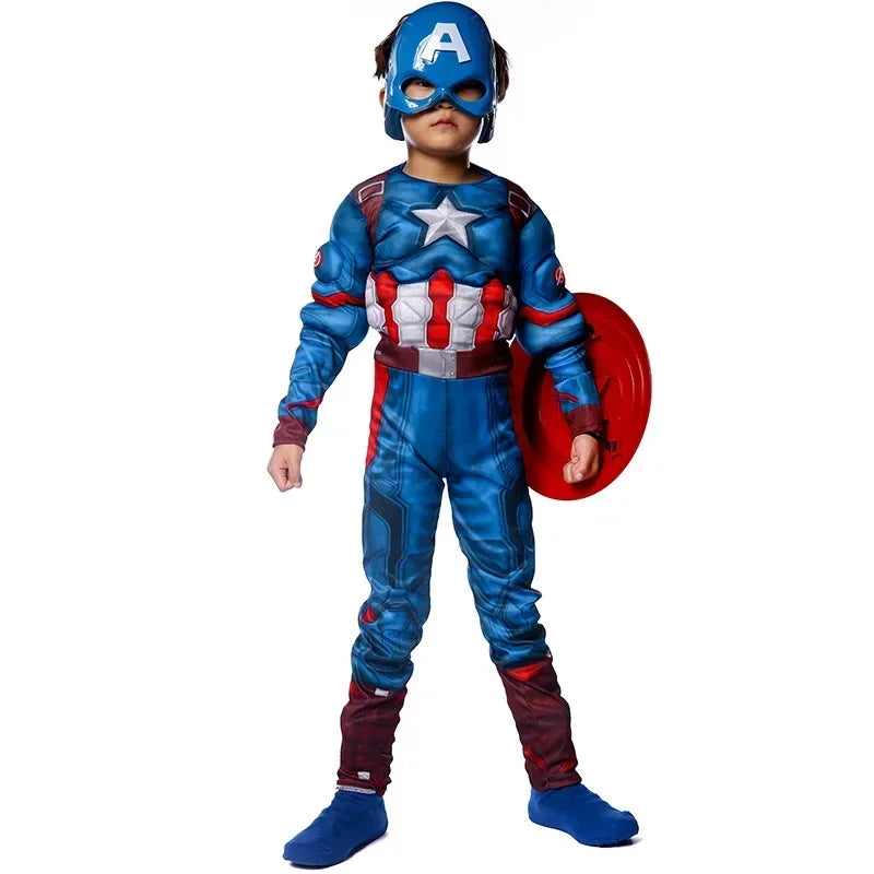 Captain America-kinderkostuum - Gespierd pak met schild