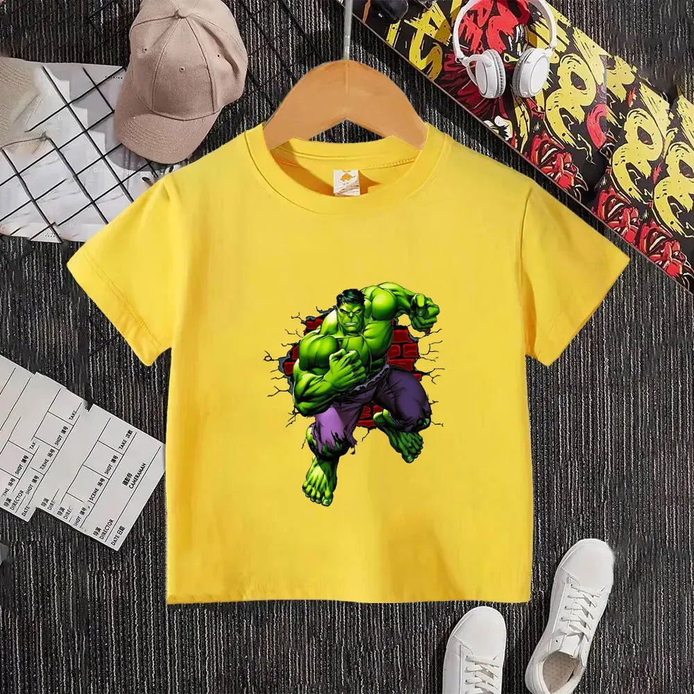Hulk-kinderT-shirt - Door een witte bakstenen muur heen brekend