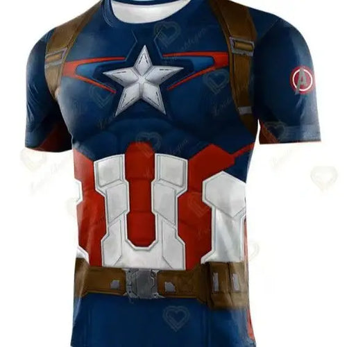 Captain America-compressieshirt - Schouderbanden met Avengers-logo