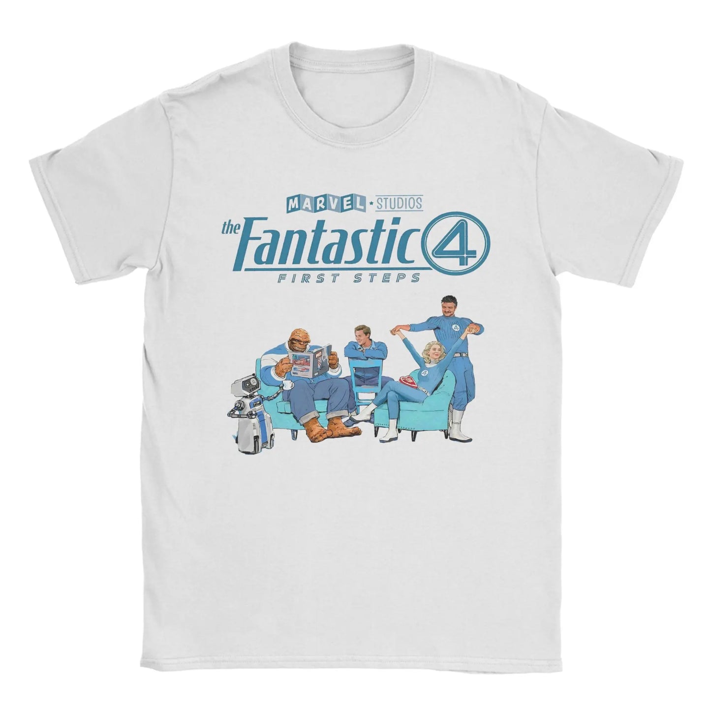 T-shirt The Fantastic 4 First Steps - Affiche rétro bleue, unisexe