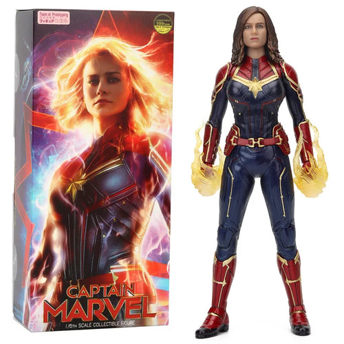 Collectorfiguur 1/6 Captain Marvel - Gouden energievuisten
