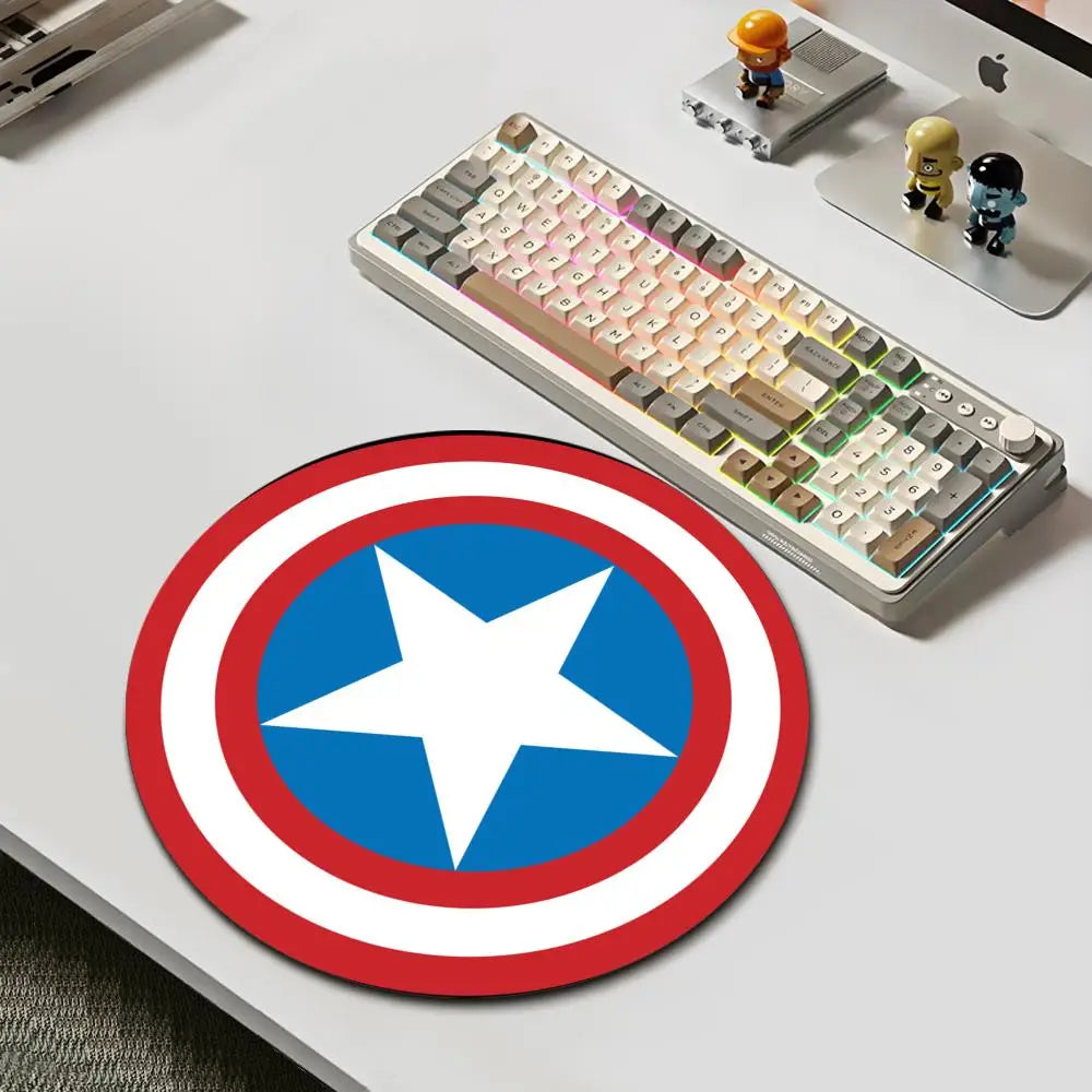 Avengers Captain America-muismat - Rond blauw schild