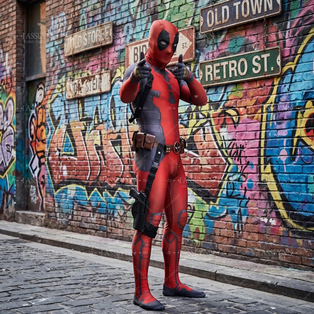 Complete Deadpool-cosplaypak - Katanas, masker en riem voor volwassenen