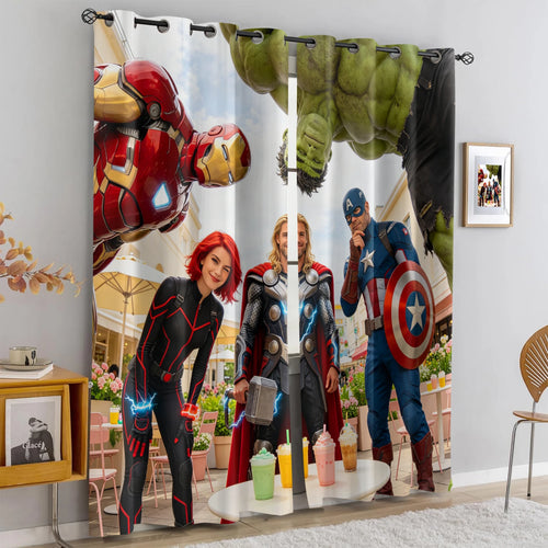 Avengers Superhero-gordijnen - Rode Verduisterende Teamgordijnen