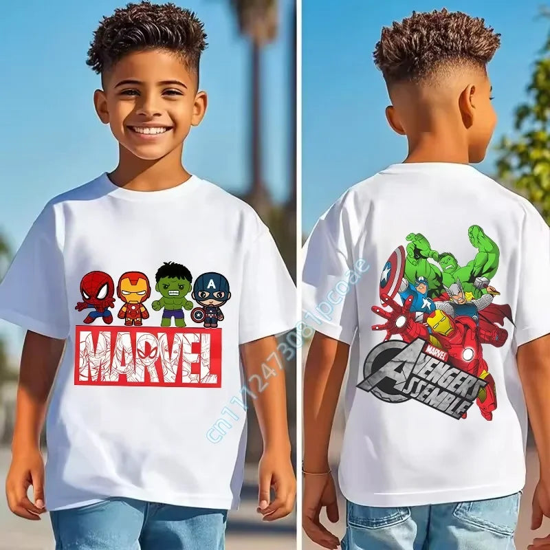 Avengers Assemble T-shirt voor kinderen - groepslogo op de achterkant