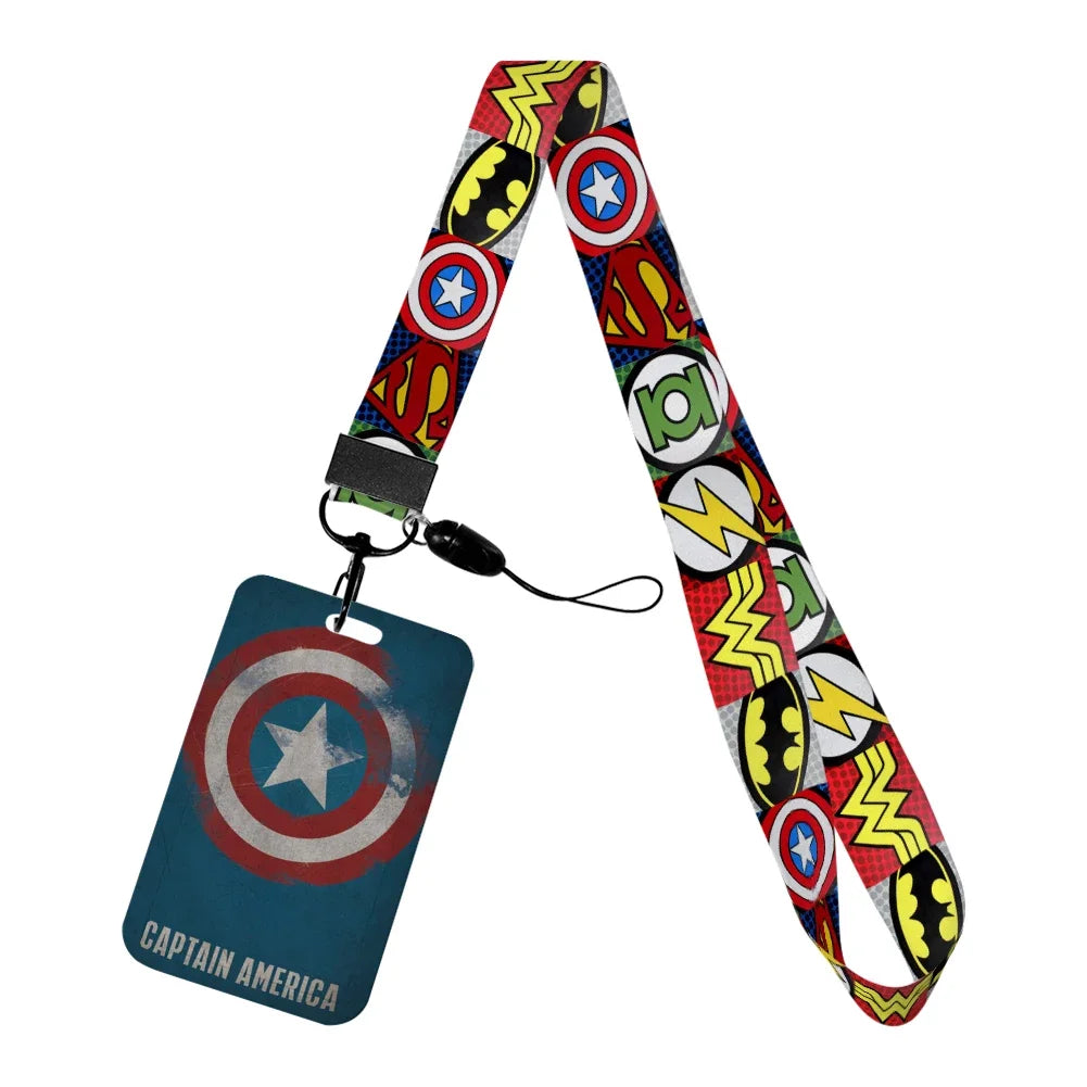 Captain America-badgehouder - kleurrijke striplogo's