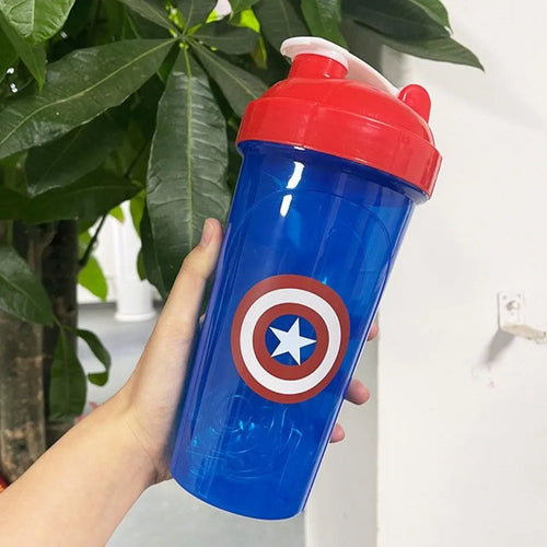 Avengers-drinkfles Captain America – blauw-rode shaker, 600ml