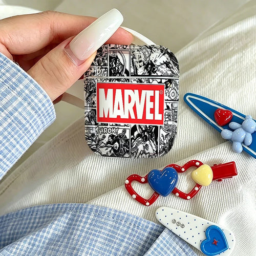 Marvel Comics-hoesje voor AirPods - Zwart-witstripmotief