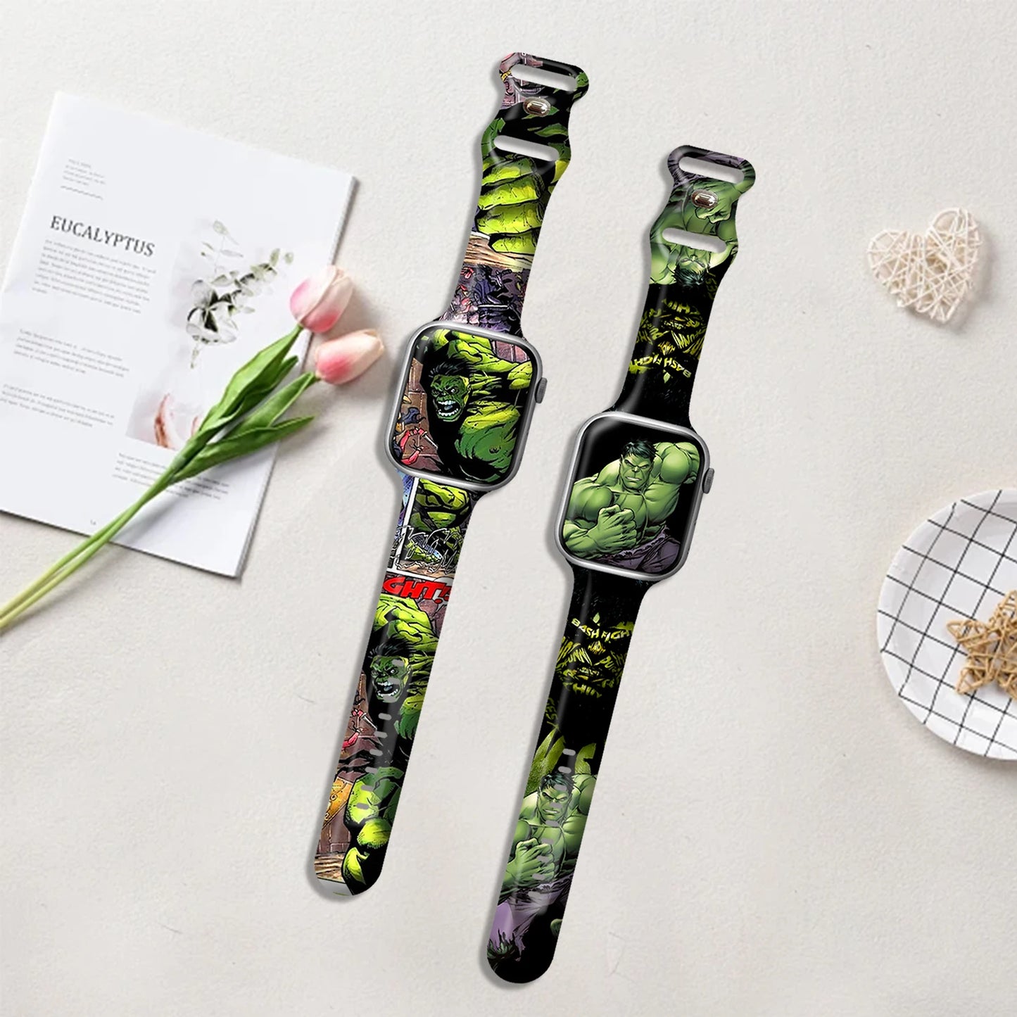 Apple Watch-armband Hulk - Schreeuwend gezicht, lichtgroen