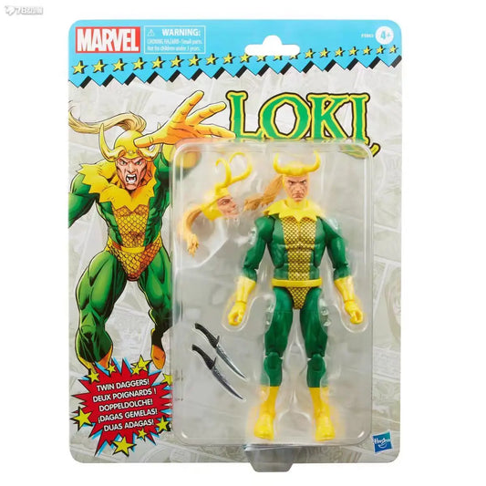 Hasbro Loki-figuur, vintage - Klassiek groen-gouden kostuum met dolken