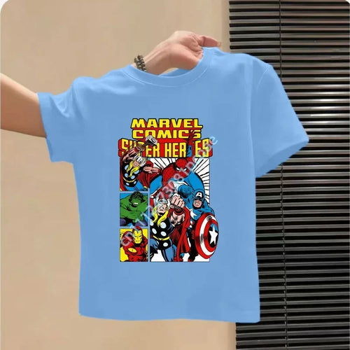 Avengers T-shirt voor kinderen - groepsdesign hemelsblauw
