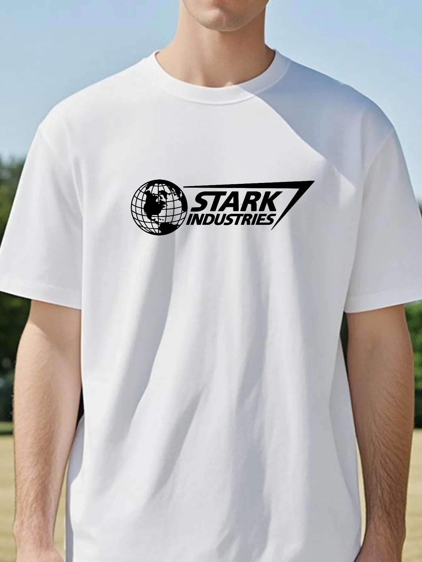 Stark Industries-T-shirt – zwart oversized shirt met logo