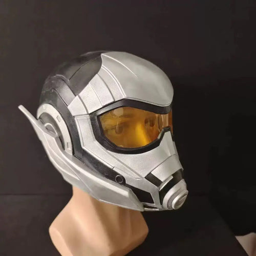Stature-helm (Cassie Lang) - zilver en zwart met amberkleurig vizier