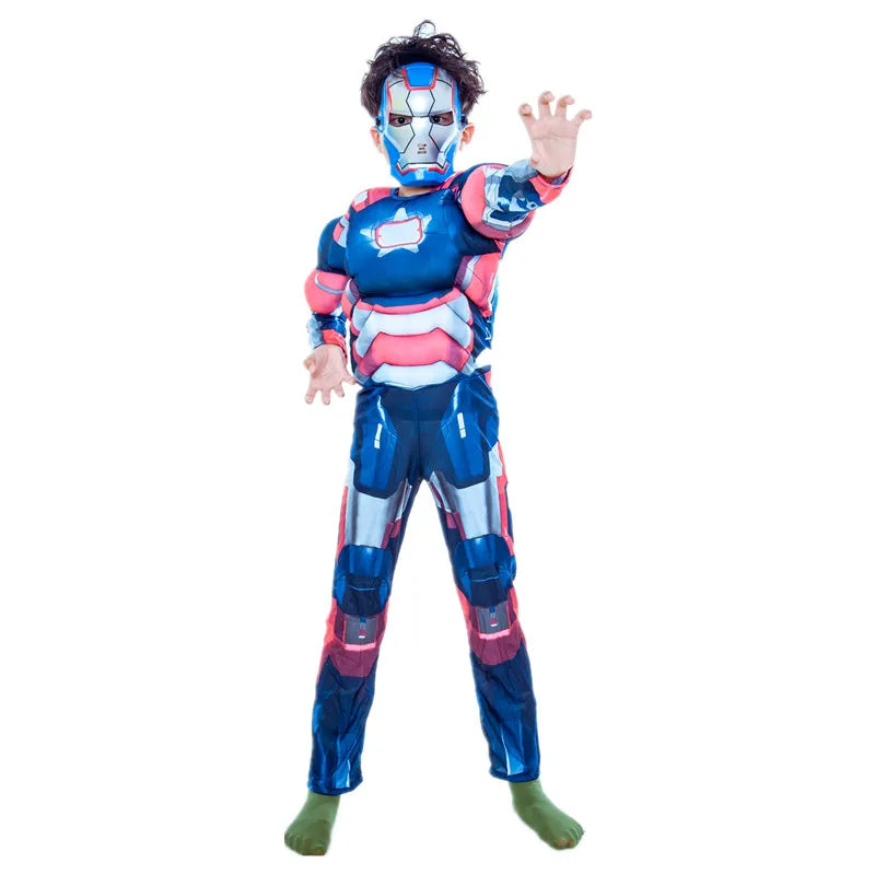 Iron Patriot-cosplaykostuum voor kinderen - gespierd pak