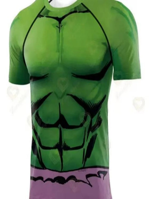 Hulk-compressieshirt - Gespierde groene borst