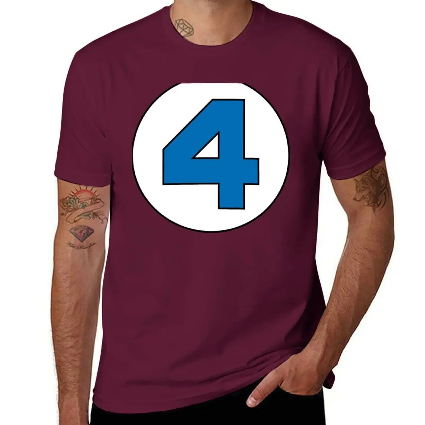 T-shirt The Fantastic 4 - Rond avec logo noir grande taille