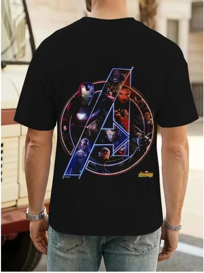 Avengers Infinity War-T-shirt - Logo met collage van personages voor heren