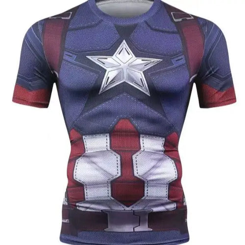 Captain America-compressieshirt - Ster met diagonale strepen