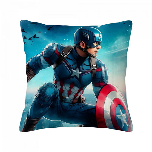 Captain America-kussenhoes - Springend over de stad