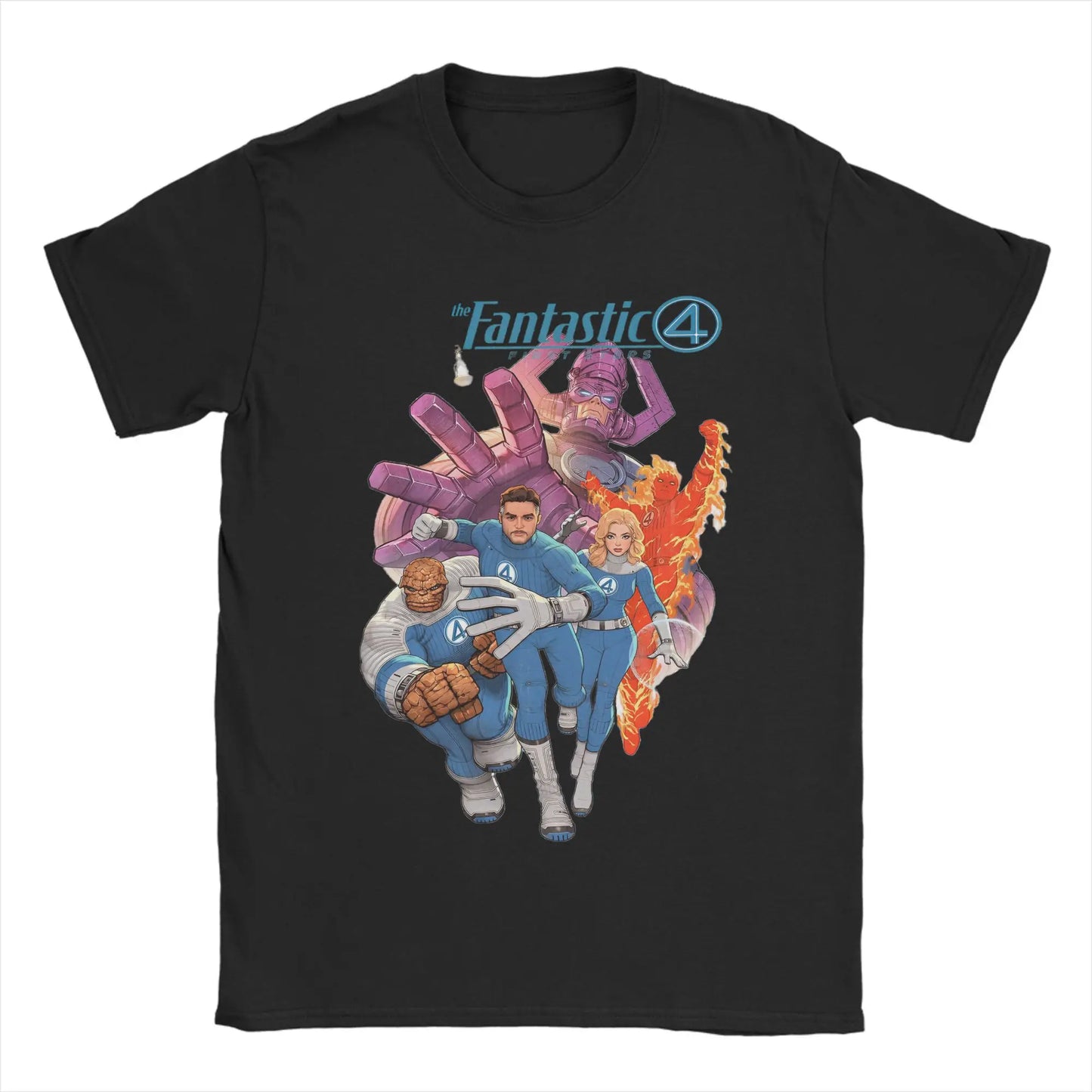 T-shirt The Fantastic 4 First Steps - Affiche rétro bleue, unisexe