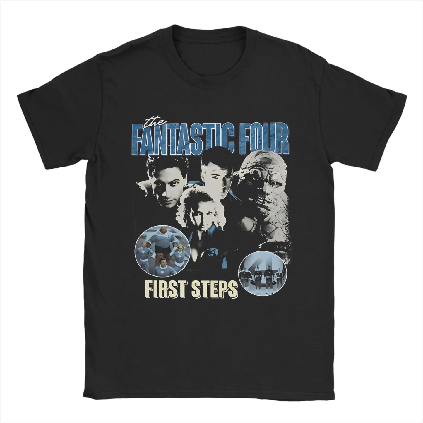 T-shirt The Fantastic 4 First Steps - Affiche rétro bleue, unisexe