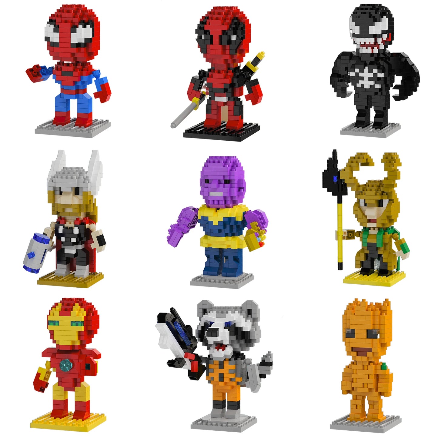 Avengers Hulk Chibi Bouwstenen - Groen-Paars