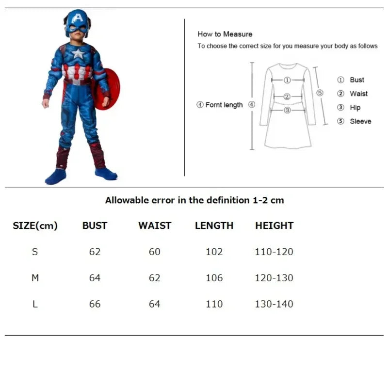 Captain America-kinderkostuum - Gespierd pak met schild