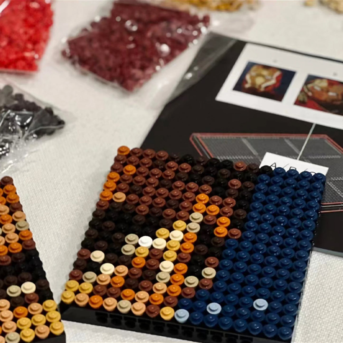 Avengers Iron Man-bouwstenenfiguur - 3D-pixelportret voor aan de muur