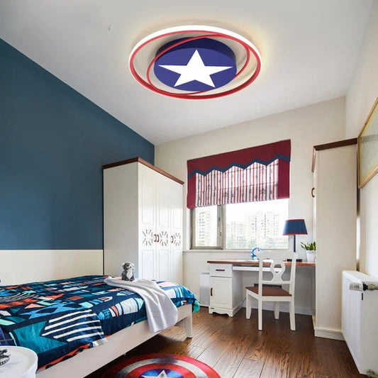 Captain America-ledplafondlamp - Ster voor de kinderkamer