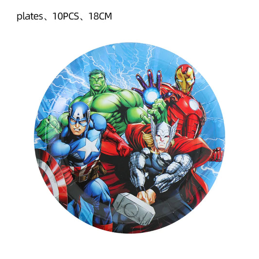 Avengers verjaardagsdecoratie - borden van 7pouces x10