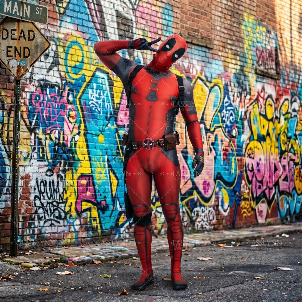 Complete Deadpool-cosplaypak - Katanas, masker en riem voor volwassenen