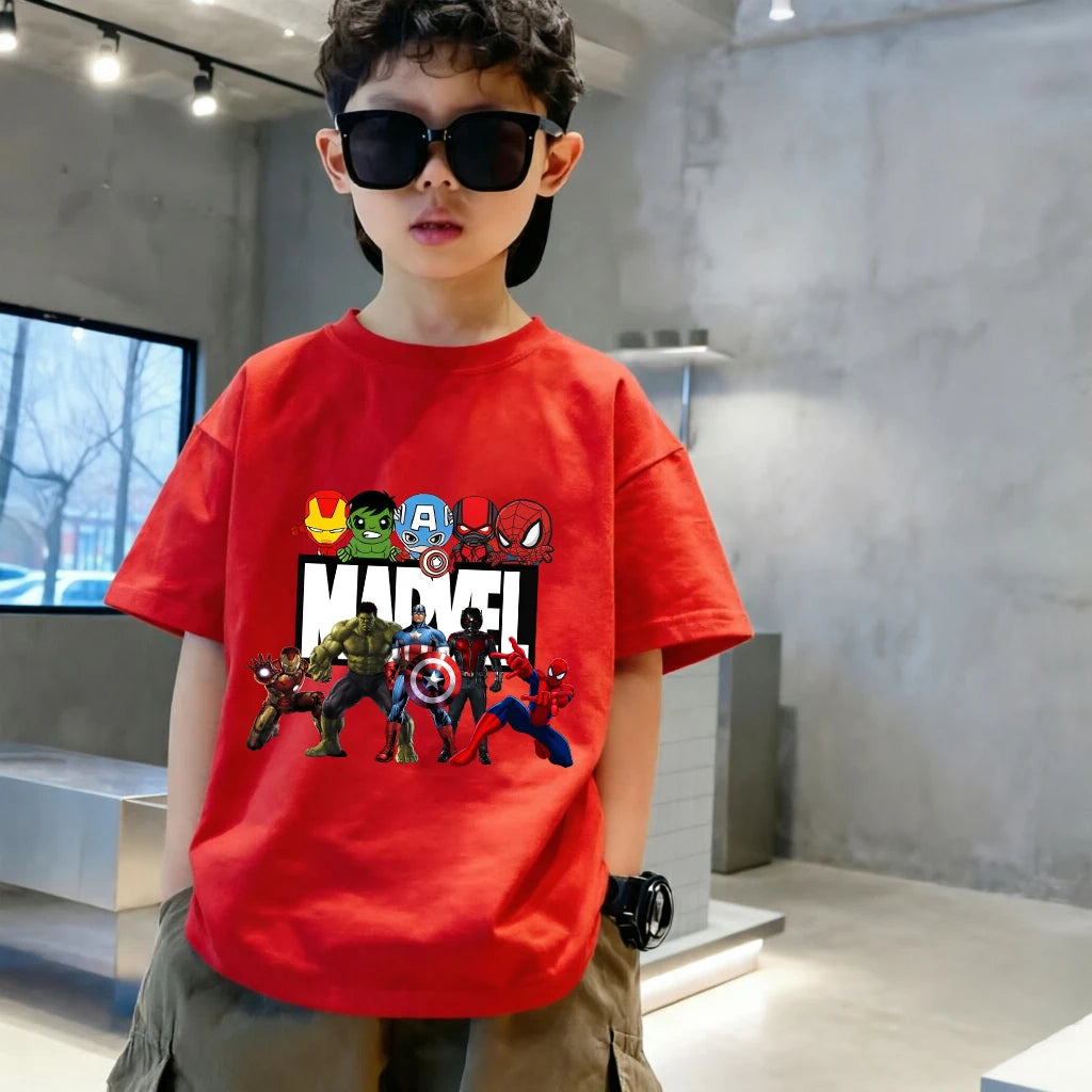 Marvel-kinderT-shirt - Kleurrijke chibigroep