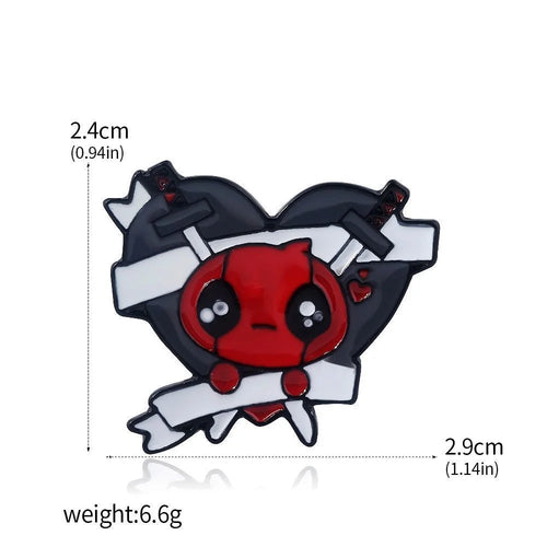 Deadpool-pin - Hart met gekruiste zwaarden