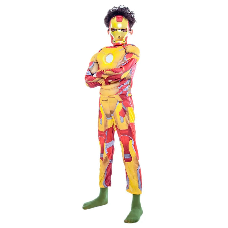 Iron Man-cosplaykostuum voor kinderen - gouden gespierd pak