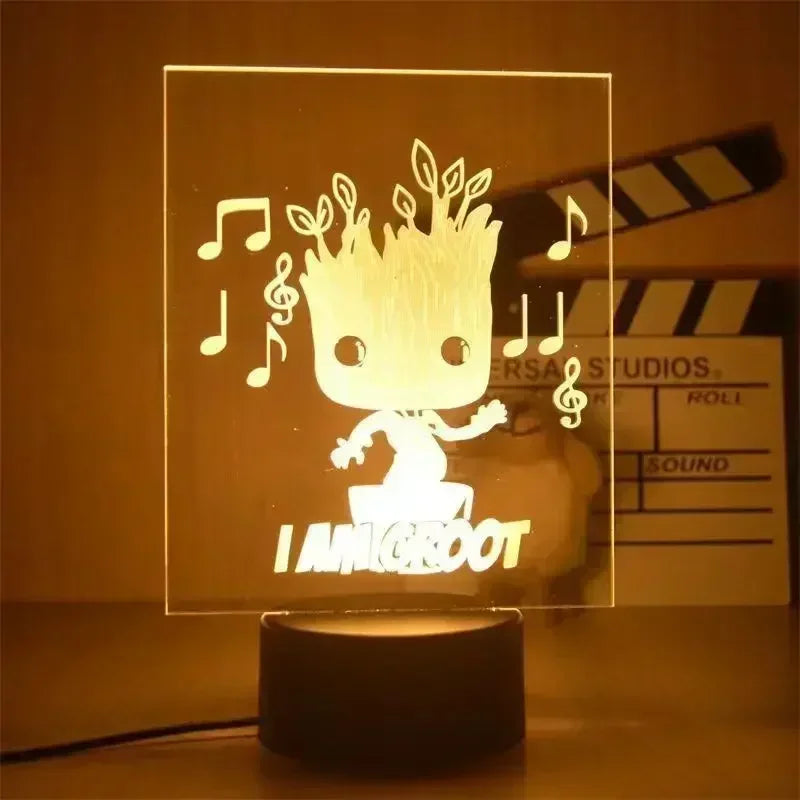 LED-lamp Marvel Avengers Groot - Muziek, 3D, 18cm