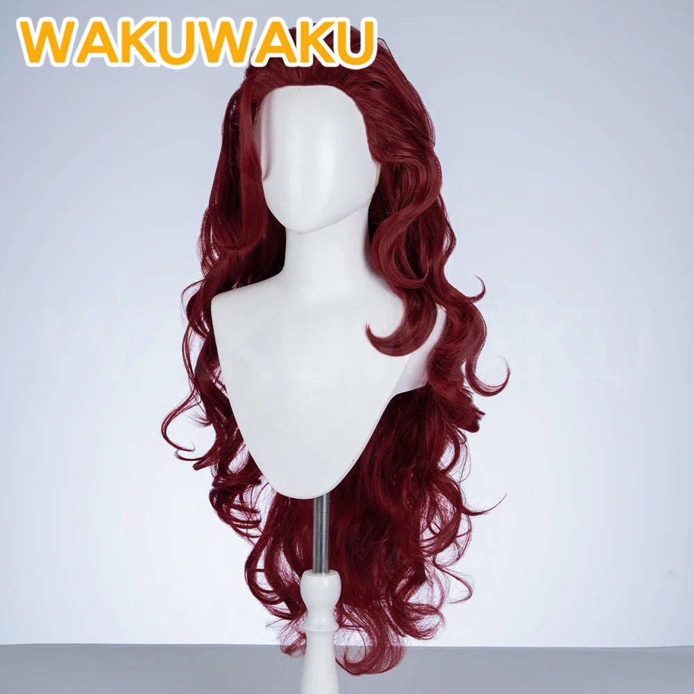 Scarlet Witch-pruik – bordeauxrode krullen met diadeem