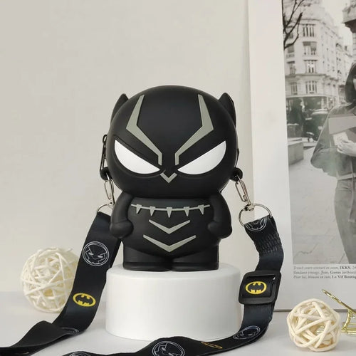 Avengers-schoudertas met figuur Black Panther – zwart