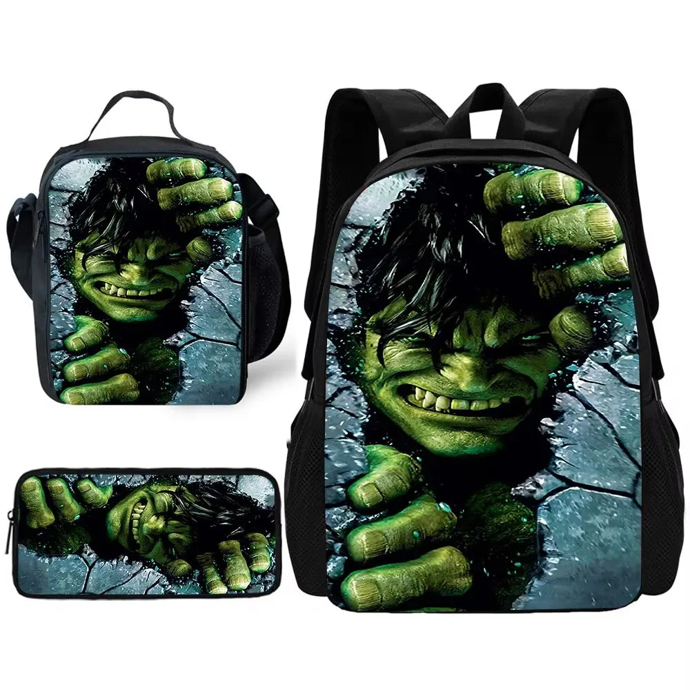 Hulk-rugzakset - uit een gebarsten stenen muur tevoorschijn komend gezicht