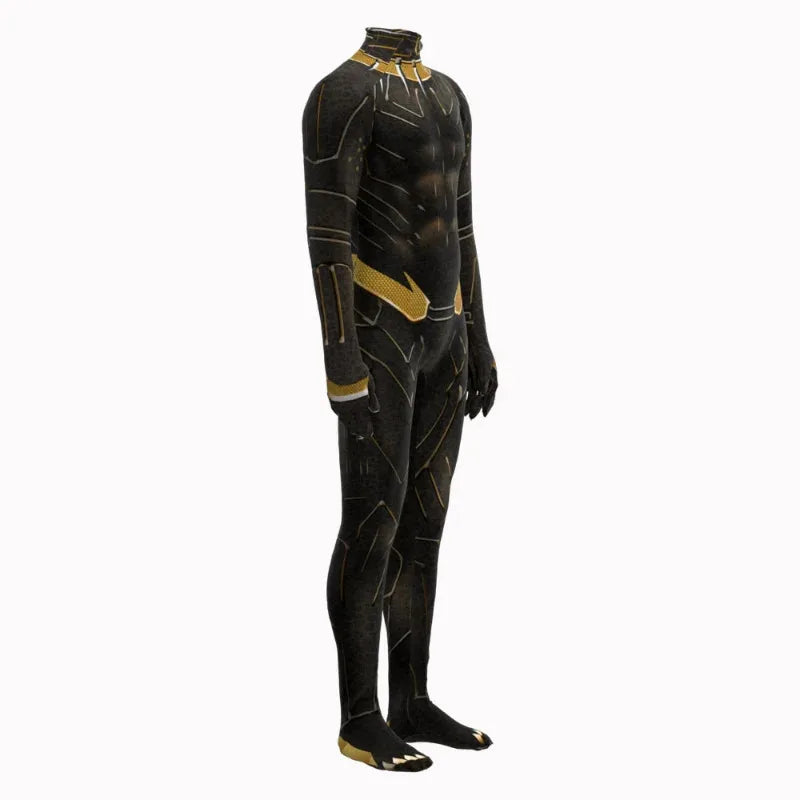 Black Panther-kostuum - Zwarte en gouden jumpsuit (heren)